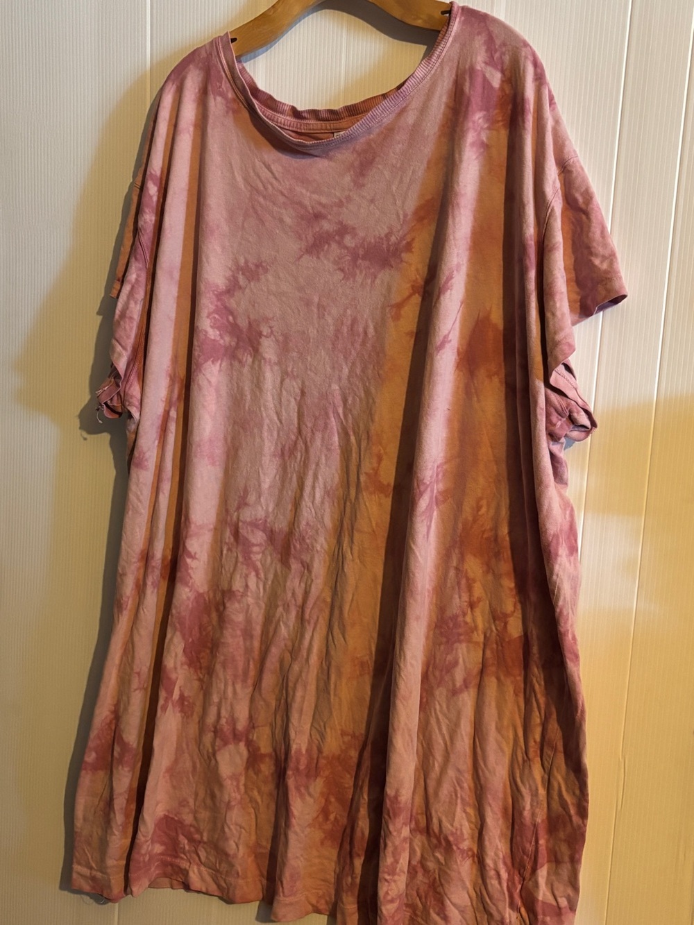 Old Navy Pink and Rust Tie-Dye Tunic Top